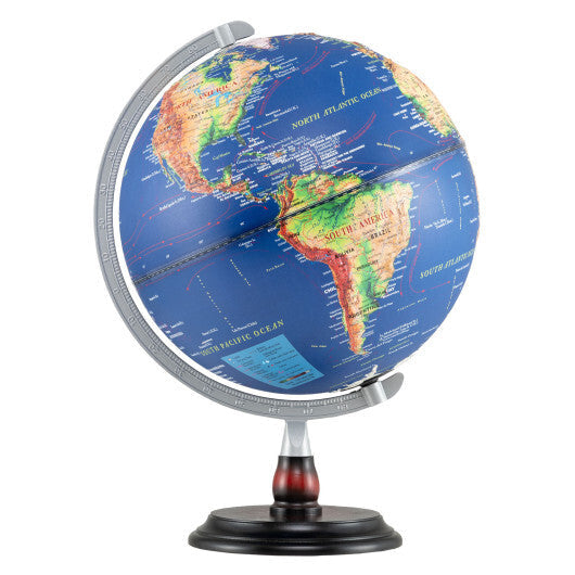 12 Inch Illuminated World Globe Antique Light up Globe Night Lamp-Navy LuxuryLifeWay Online Store