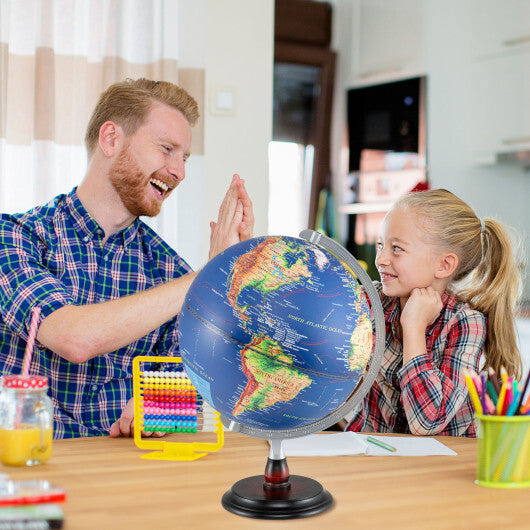 12 Inch Illuminated World Globe Antique Light up Globe Night Lamp-Navy LuxuryLifeWay Online Store