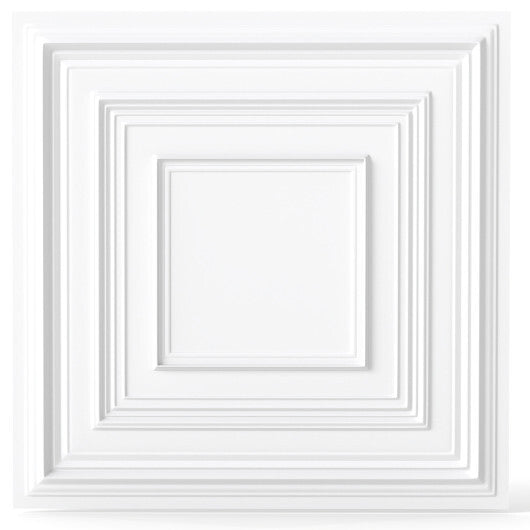 Drop Ceiling Tiles 24" x 24" PVC Ceiling Panels with 3D Decorative Patterns 24-Pack-White LuxuryLifeWay Online Store