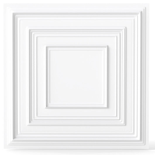 Drop Ceiling Tiles 24" x 24" PVC Ceiling Panels with 3D Decorative Patterns 12-Pack-White LuxuryLifeWay Online Store