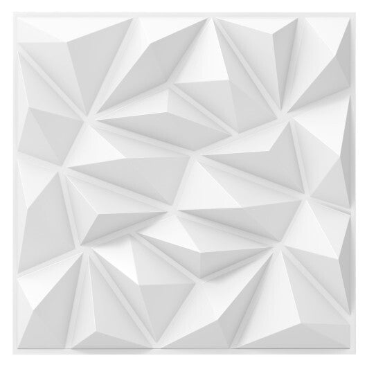 40-Pack 3D Wall Panels with Decorative Diamond Patterns-White