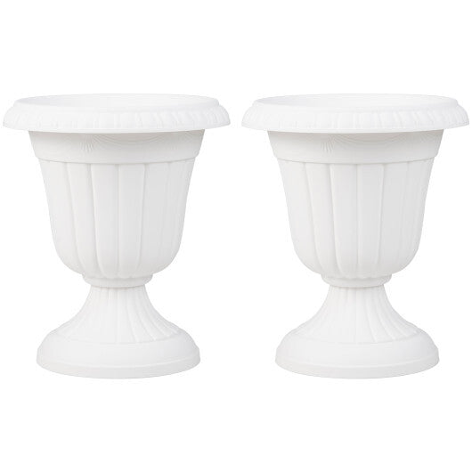 18 inch Tall Vintage Planters Set of 2 with Pedestal Base and Pre-marked Drain Hole-Bronze LuxuryLifeWay Online Store