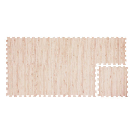 8 Pieces EVA Foam Floor Tiles with Wood Texture