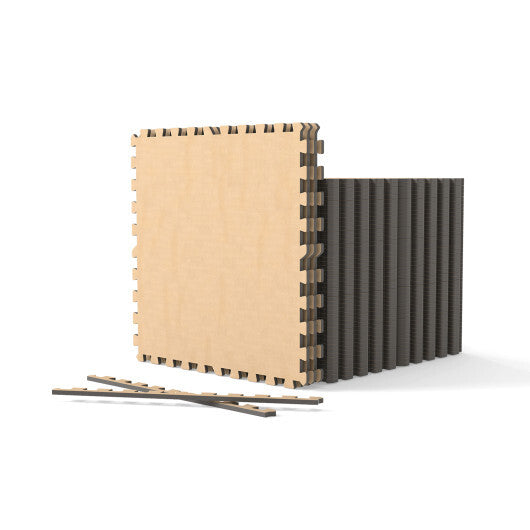 25 Pack-100 Sq.Ft. Foam Floor Tiles Interlocking Carpet Tiles with Edge Borders-Beige LuxuryLifeWay Online Store
