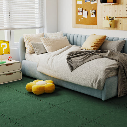 25 Pack-100 Sq.Ft. Foam Floor Tiles Interlocking Carpet Tiles with Edge Borders-Beige LuxuryLifeWay Online Store