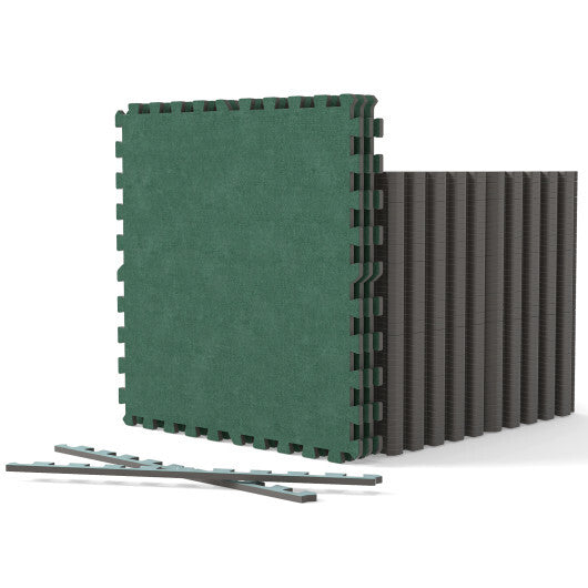 25 Pack-100 Sq.Ft. Foam Floor Tiles Interlocking Carpet Tiles with Edge Borders-Beige LuxuryLifeWay Online Store
