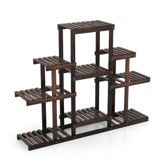 Indoor Outdoor Wood Plant Stand Multi-Tiered Corner Plant Shelf Flowerpot Holder-Brown LuxuryLifeWay Online Store