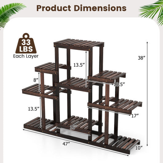Indoor Outdoor Wood Plant Stand Multi-Tiered Corner Plant Shelf Flowerpot Holder-Brown LuxuryLifeWay Online Store