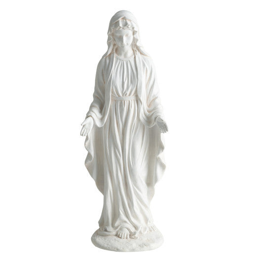 Virgin Mary Statue 29.5 inch Tall Outdoor Religious Sculpture with Aged Finish-White LuxuryLifeWay Online Store