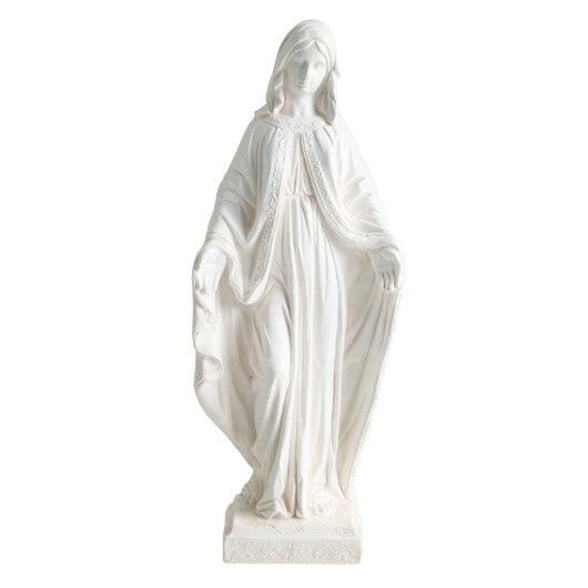 31.5 Inch Virgin Mary Statue with Aged Finish for Yard Patio-White LuxuryLifeWay Online Store