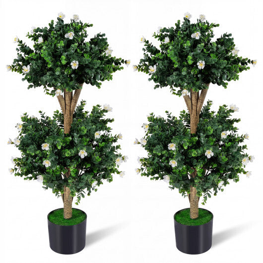 Set of 2 Faux Bush Plant with 41 Blossoms for Home LuxuryLifeWay Online Store