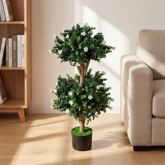 Set of 2 Faux Bush Plant with 41 Blossoms for Home LuxuryLifeWay Online Store