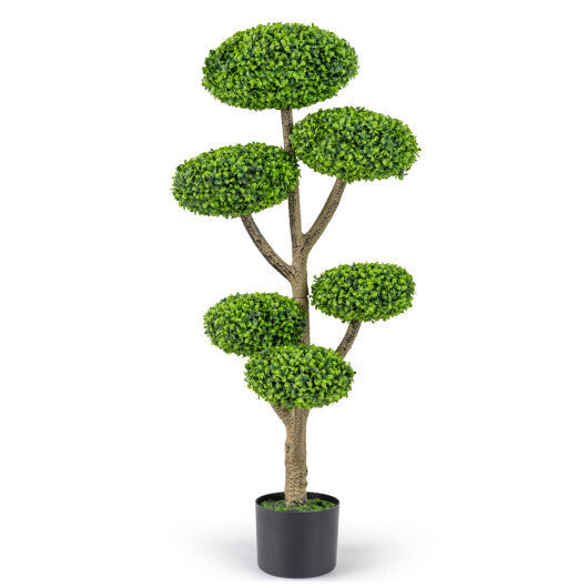Indoor Outdoor 6 Balls Topiary Tree with Realistic Trunk and Weighted Cement-Filled Base LuxuryLifeWay Online Store