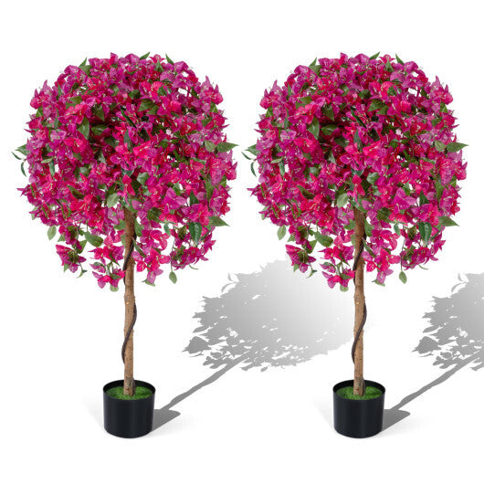 2 Pack Artificial Azalea Trees Faux Floral Plants with Vivid Blooming Flowers LuxuryLifeWay Online Store
