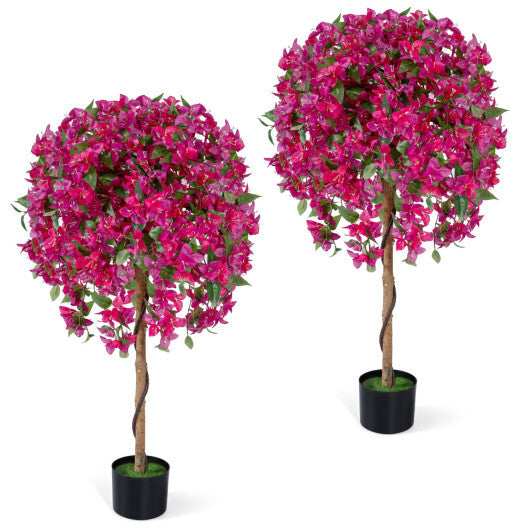 2 Pack Artificial Azalea Trees Faux Floral Plants with Vivid Blooming Flowers LuxuryLifeWay Online Store