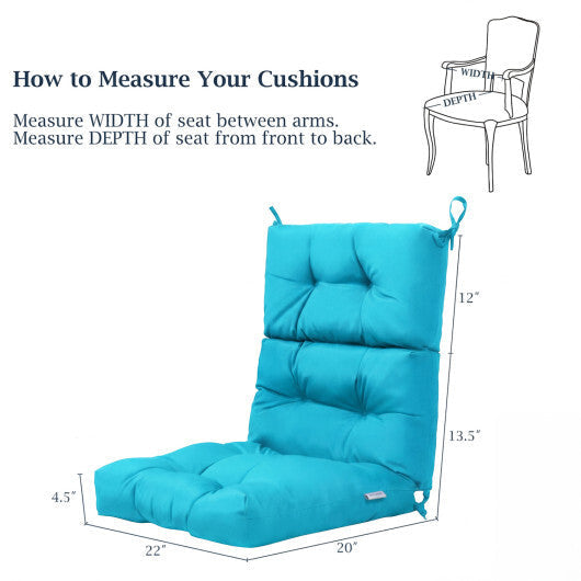 Set of 2 High Back Chair Cushion with Adjustable Height-Gray LuxuryLifeWay Online Store