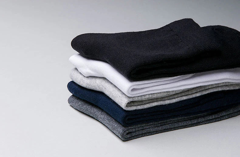 HSS 5/10 Pairs Men's Cotton Blend Socks Black Business Men Socks Soft Breathable Summer Winter for Male Socks Plus Size (6.5-14) Pi-Mart