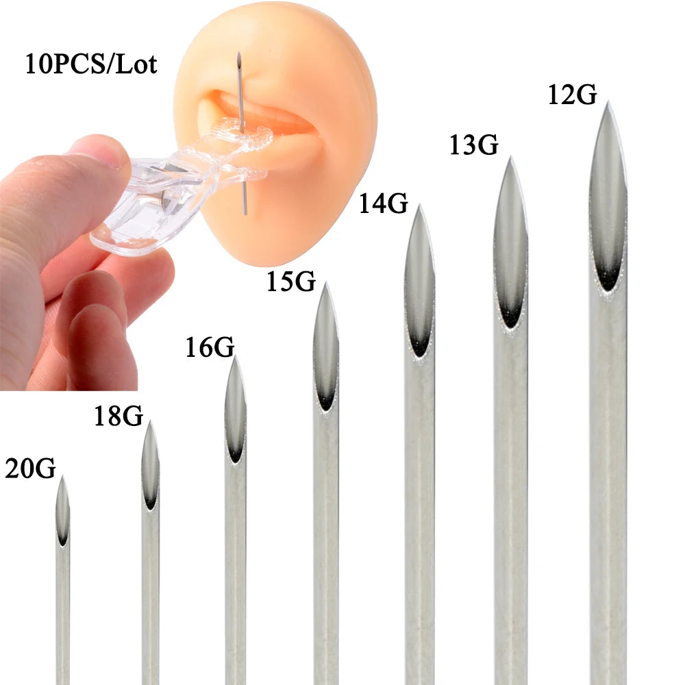 12pcs/Set Surgical Steel Silver Color Gold Plated Black Rainbow Ear Nose Eyebrow Labret Basic Piercing Jewelry Set 8mm Pi-Mart