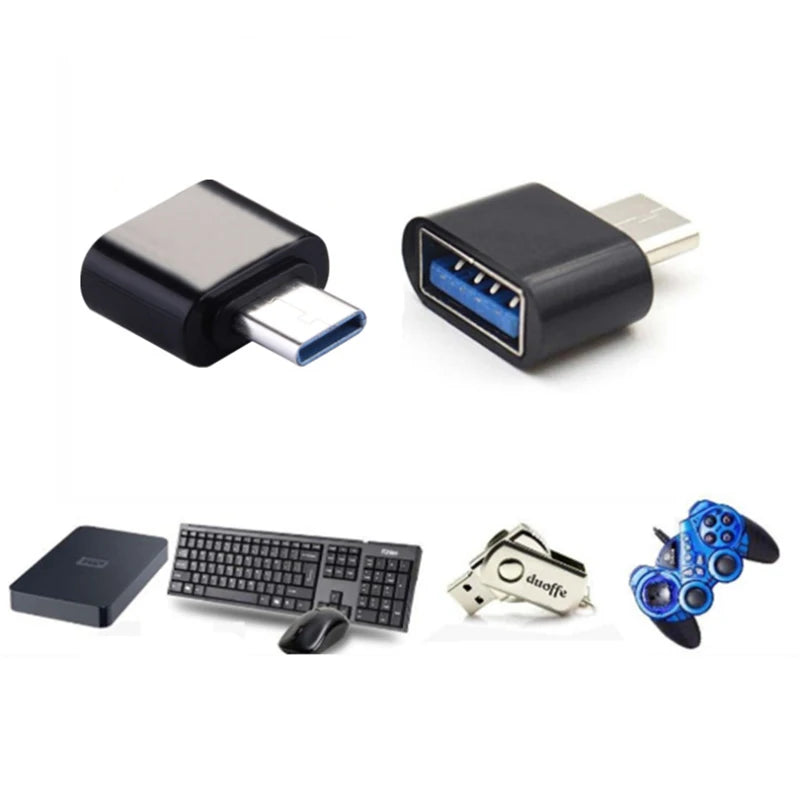 1/5 PCS New Universal Type-C to USB 2.0 OTG Adapter Connector for Mobile Phone USB2.0 Type C OTG Cable Adapter Pi-Mart