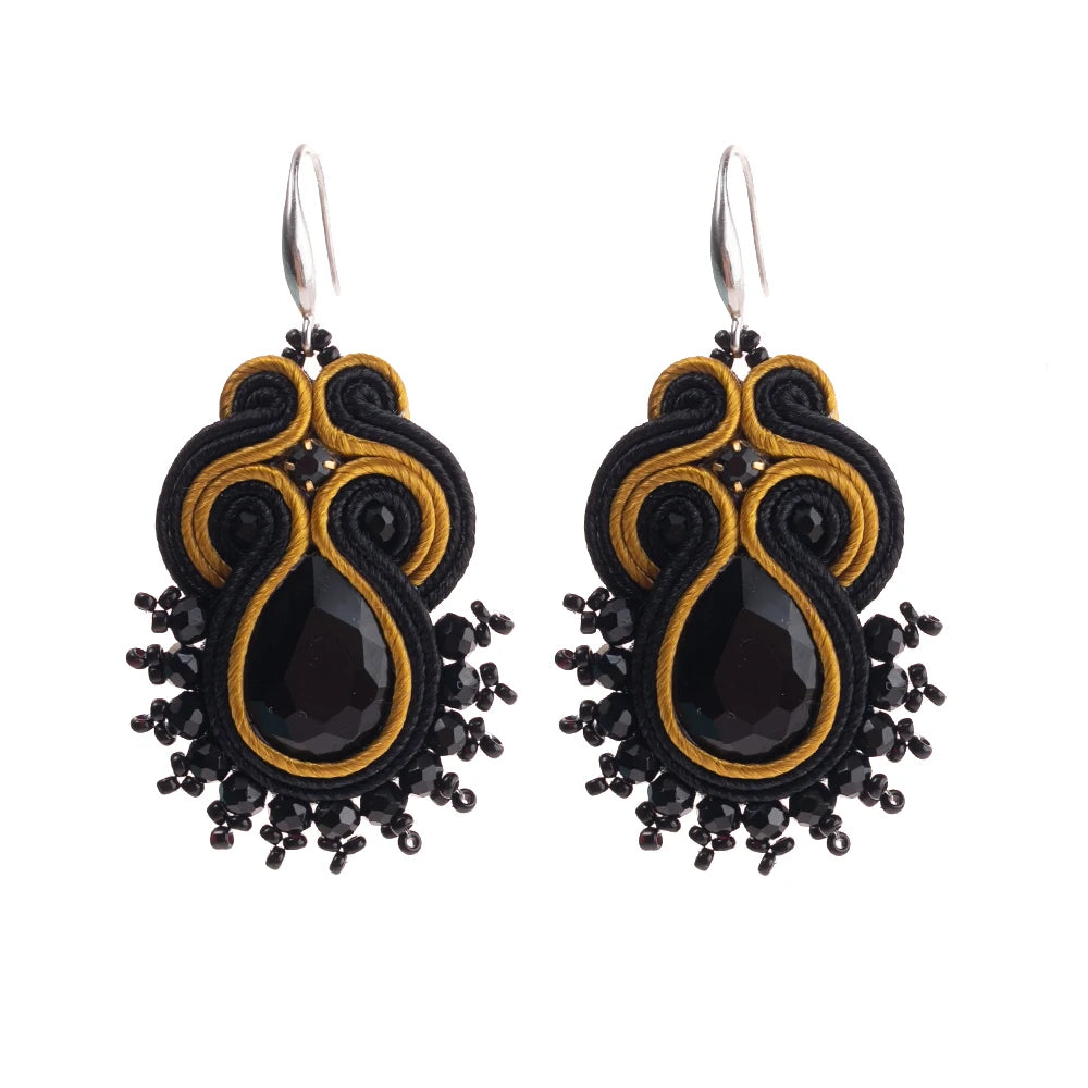 Fashion Handmade Jewelry Soutache Earrings Women Dangle Earrings Ethnic Boho Accessories Colorful Earring New Trendy Gift Pi-Mart