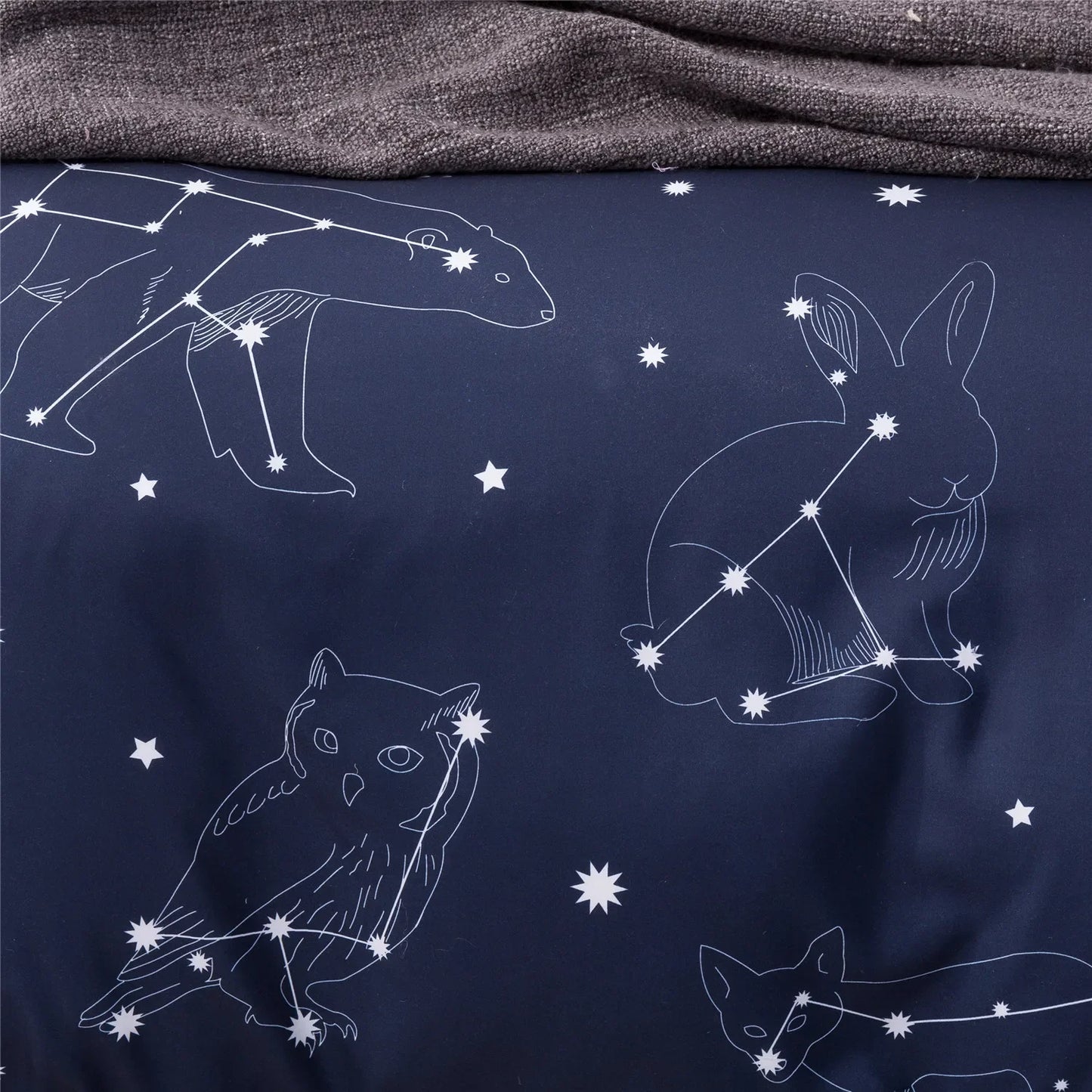 3pcs Set Blue Starry Sky Duvet Cover Bedding Set Double Bed Duvet Cover Twin King Size Bed Constellation Pattern Bed Sheet Set LadyShow.Store