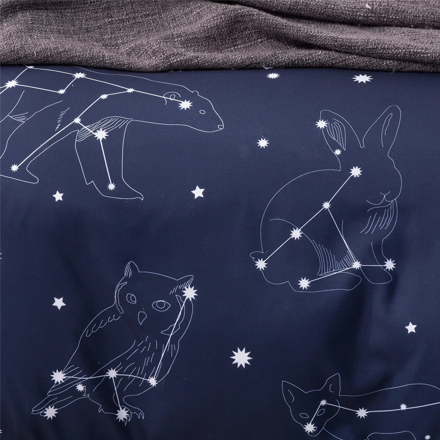 3pcs Set Blue Starry Sky Duvet Cover Bedding Set Double Bed Duvet Cover Twin King Size Bed Constellation Pattern Bed Sheet Set LadyShow.Store