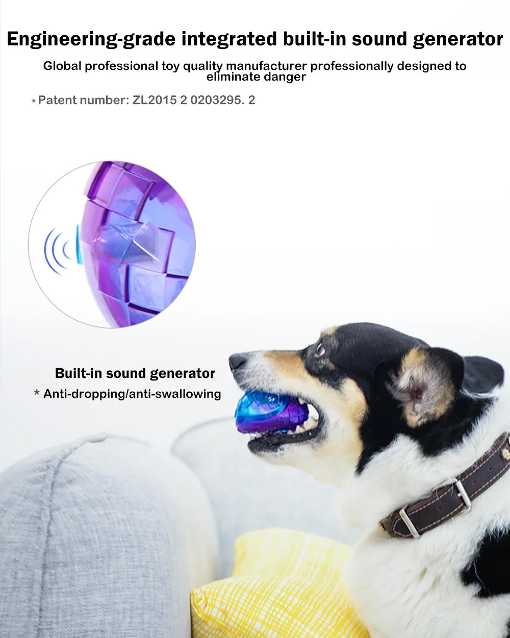 Pet Dog Squeaky Toys Ball Puppy Chew Toys Sound Pure Natural Non-toxic Rubber Outdoor Play Small Big Dog Funny Elasticity Ball Pi-Mart