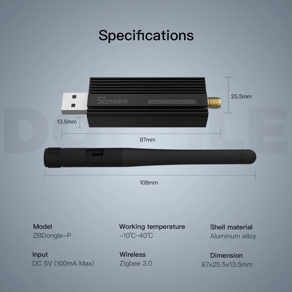SONOFF ZB Dongle-P Zigbee 3.0 USB Dongle Plus Universal Zigbee Gateway Support via ZHA or Zigbee2MQTT Sonoff Zigbee Series Pi-Mart