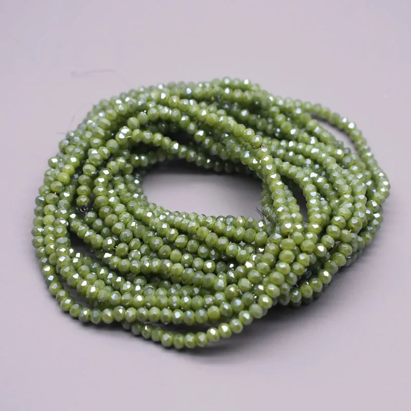 Yanqi 2 3 4mm Rondell Austria Faceted Crystal Beads Round Glass Beads Loose Spacer Beads for Jewelry Making DIY Pi-Mart