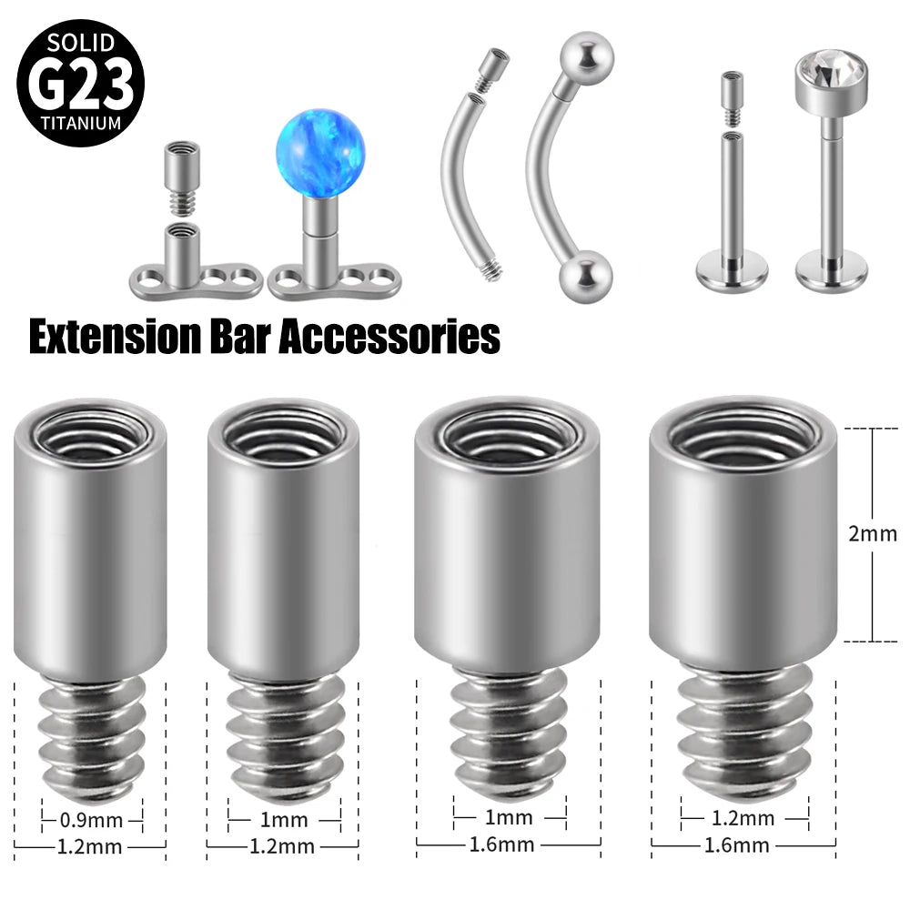 12pcs/Set Surgical Steel Silver Color Gold Plated Black Rainbow Ear Nose Eyebrow Labret Basic Piercing Jewelry Set 8mm Pi-Mart