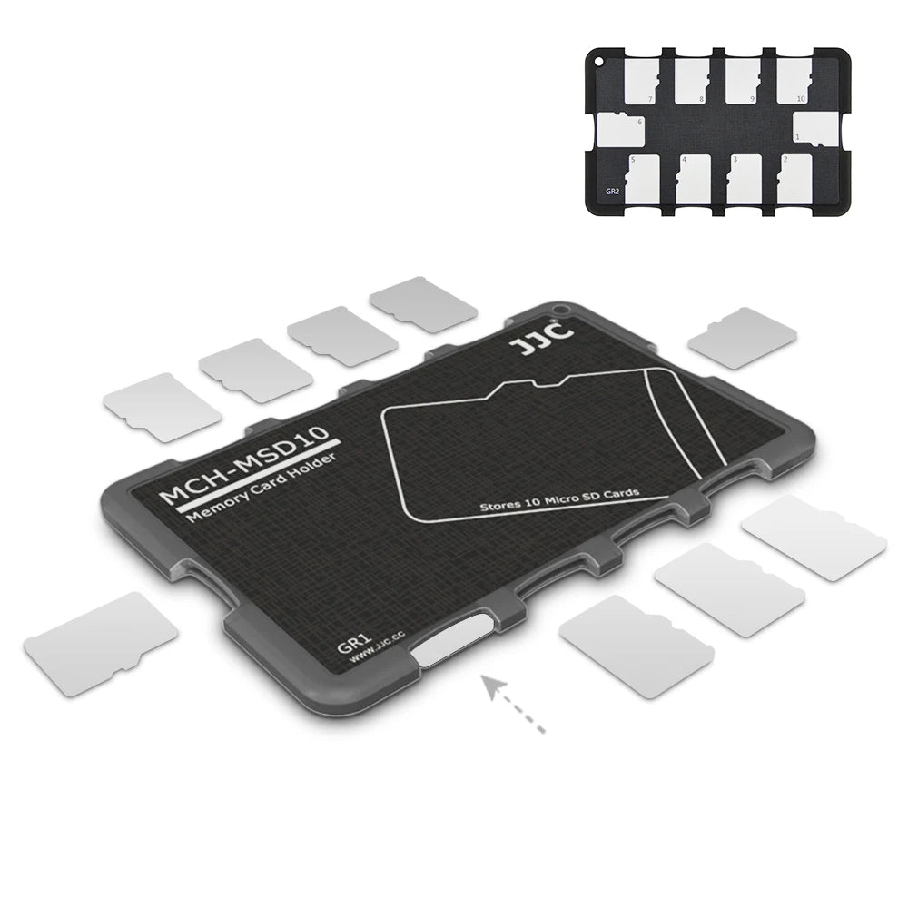JJC Thin Micro SD Card Holder SD Card Case Wallet Credit Card Size for SD Micro SD TF Cards Hard Shell Camera Photo Accessories Pi-Mart