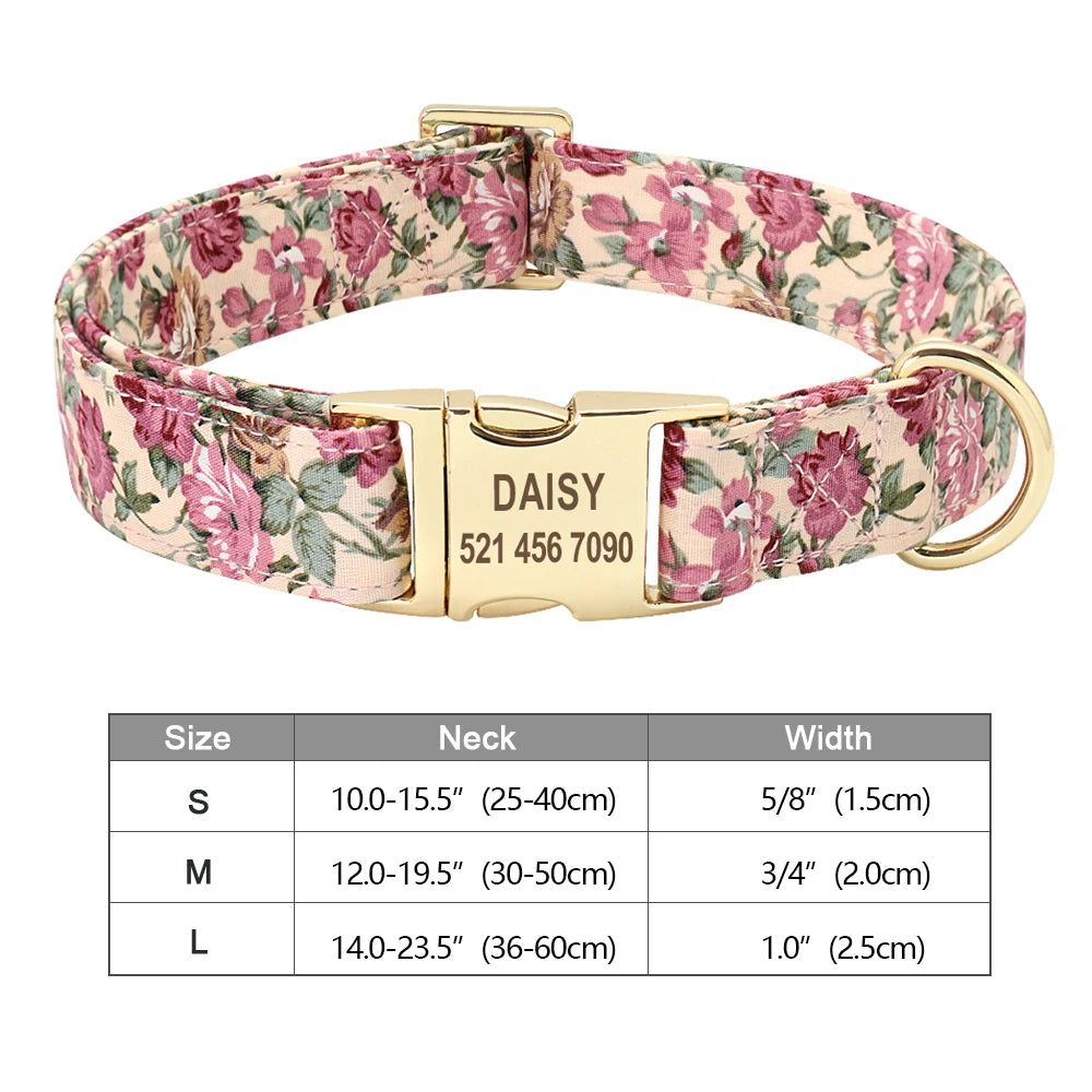 Personalized Dog Accessories Collar Nylon Printed Pet Puppy Collar Dog ID Collars Free Engraved ID for Small Medium Large Dogs Pi-Mart