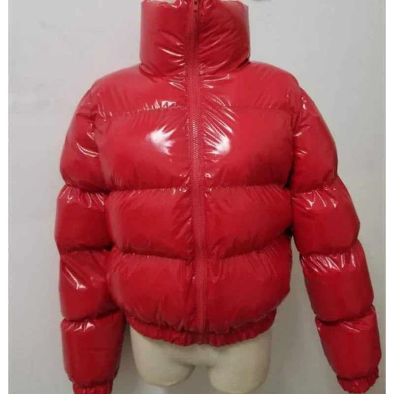 Winter Women Puffer Jackets Warm Bubble trench Coat Down Parka Outcoat Zipper Jacket Pink Cute Cropped Parka Abrigos Mujer LadyShow.Store