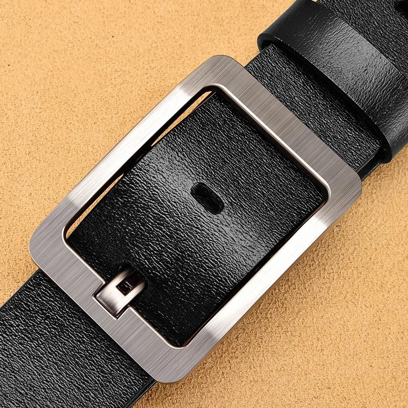 Leather Men's High-quality Buckle Jeans Leather Casual  Belt Business Denim Belt Men's Fashion Designer 2025 New LadyShow.Store