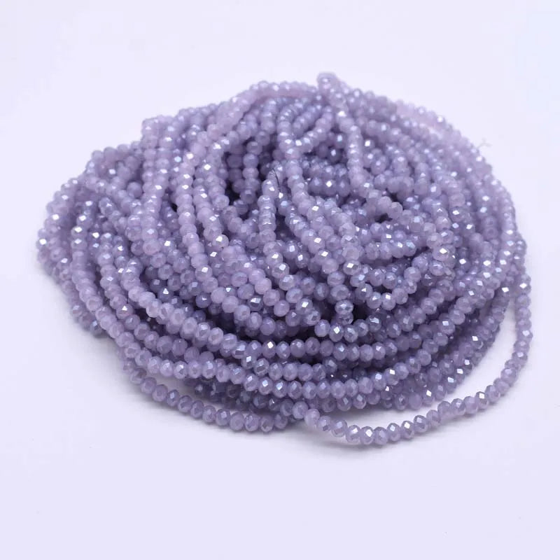 Yanqi 2 3 4mm Rondell Austria Faceted Crystal Beads Round Glass Beads Loose Spacer Beads for Jewelry Making DIY Pi-Mart