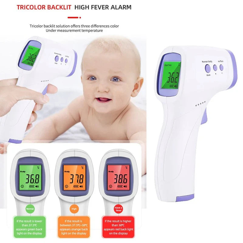 Baby Thermometer Infrared Digital LCD Body Measurement Forehead Ear Non-Contact Adult Fever IR Kids Termometro Tri Light Beauty