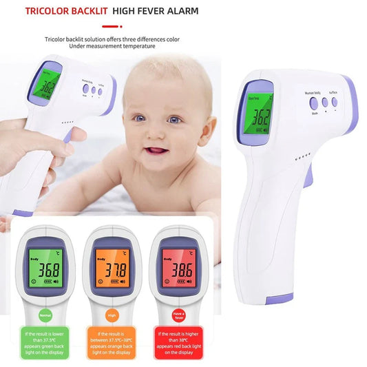 Baby Thermometer Infrared Digital LCD Body Measurement Forehead Ear Non-Contact Adult Fever IR Kids Termometro Tri Light Beauty