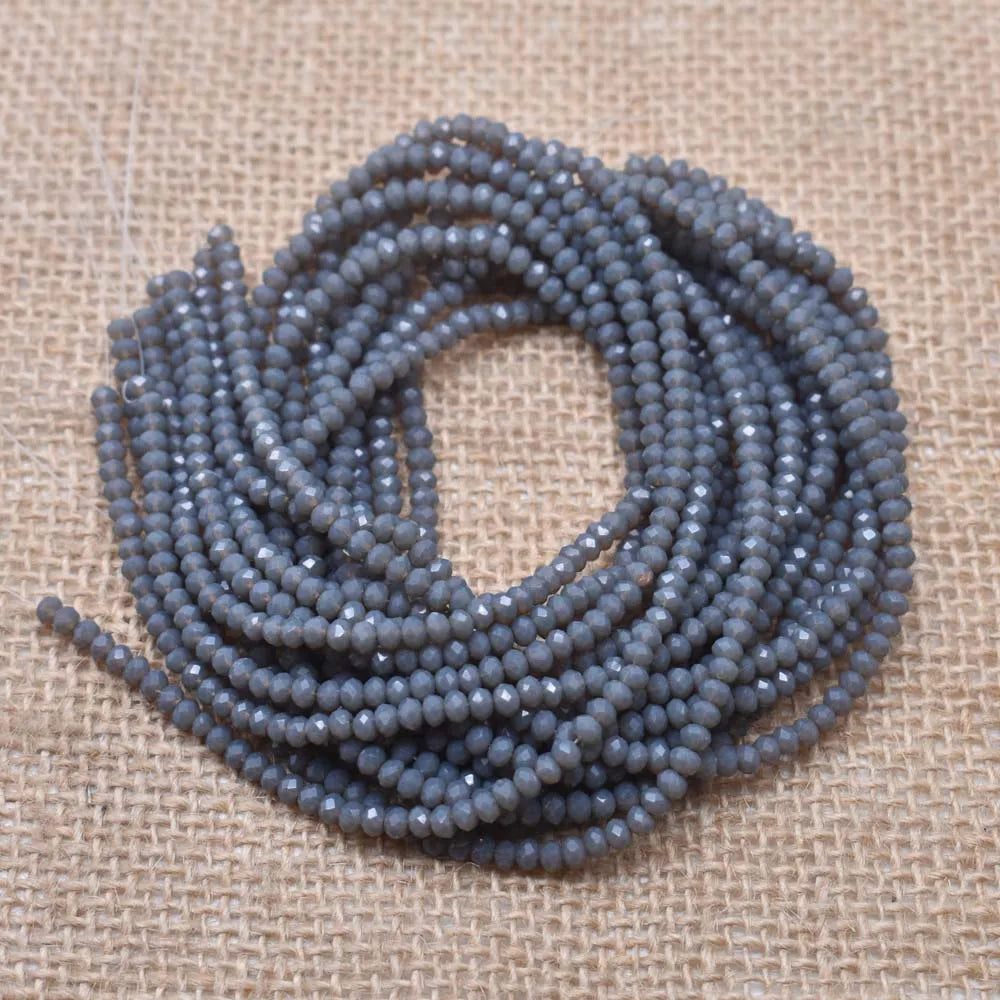 Yanqi 2 3 4mm Rondell Austria Faceted Crystal Beads Round Glass Beads Loose Spacer Beads for Jewelry Making DIY Pi-Mart