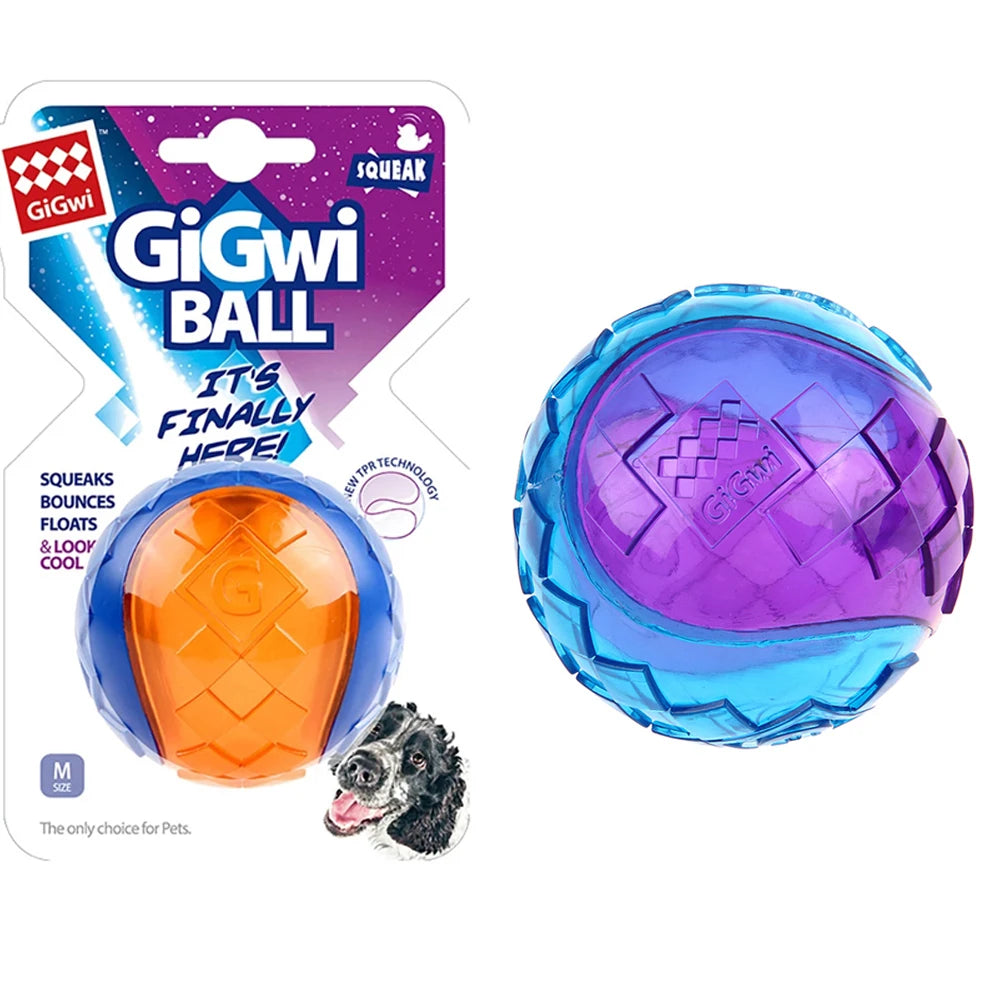 Pet Dog Squeaky Toys Ball Puppy Chew Toys Sound Pure Natural Non-toxic Rubber Outdoor Play Small Big Dog Funny Elasticity Ball Pi-Mart