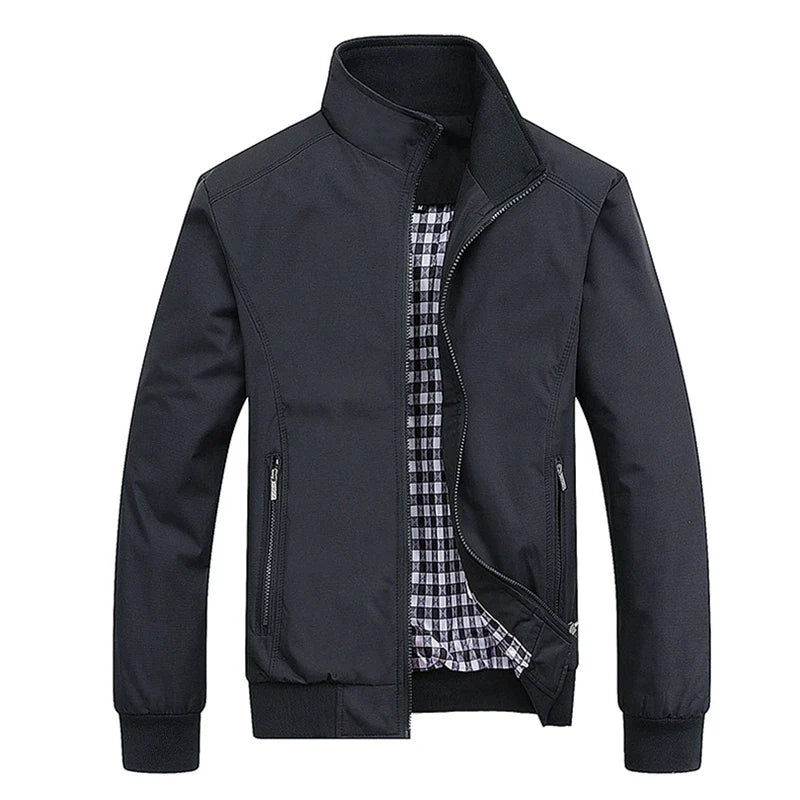 2025 Spring Autumn Casual Solid Fashion Slim Bomber Jacket Men Overcoat New Arrival Baseball Jackets Men's Jacket M-6XL 8XL Top LadyShow.Store