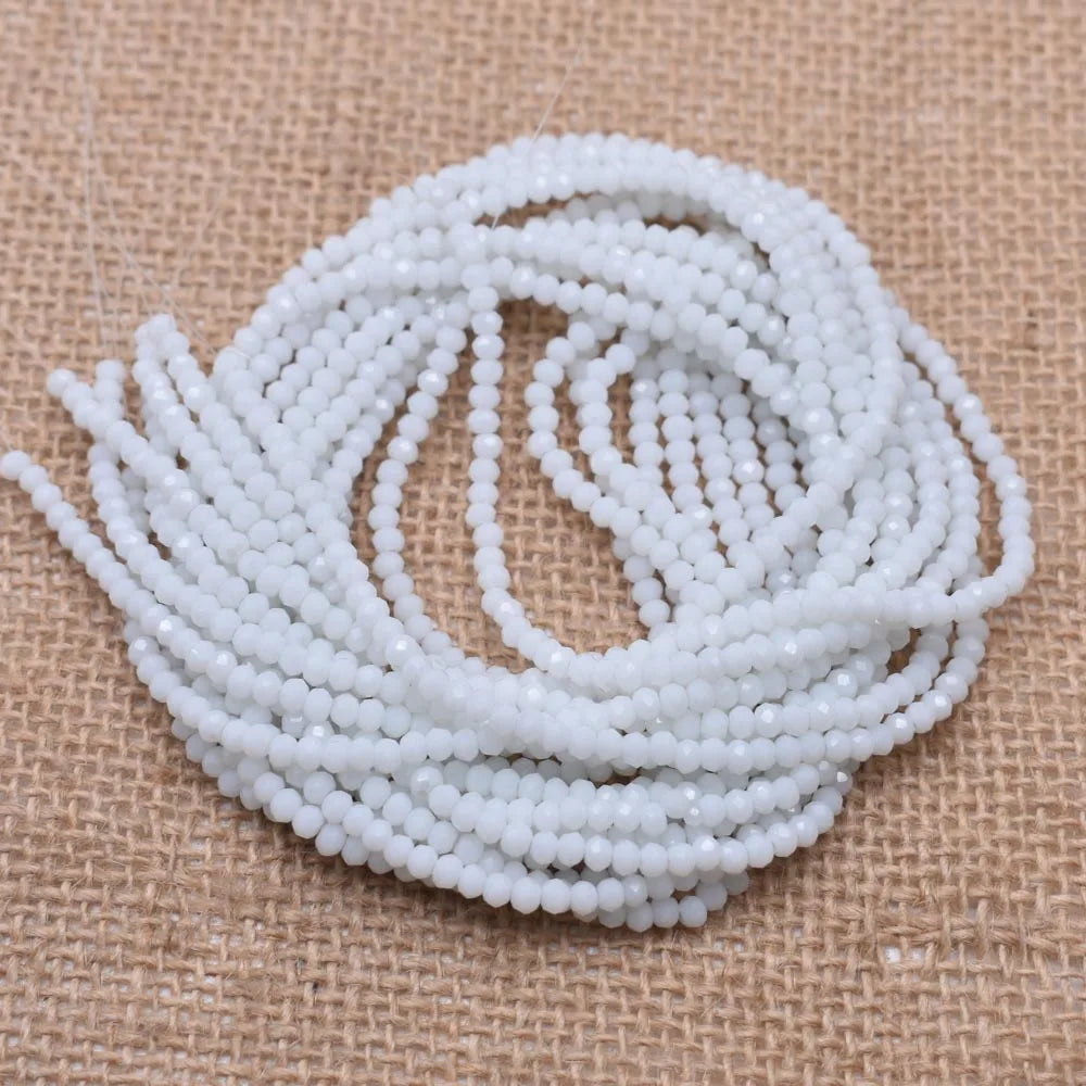 Yanqi 2 3 4mm Rondell Austria Faceted Crystal Beads Round Glass Beads Loose Spacer Beads for Jewelry Making DIY Pi-Mart