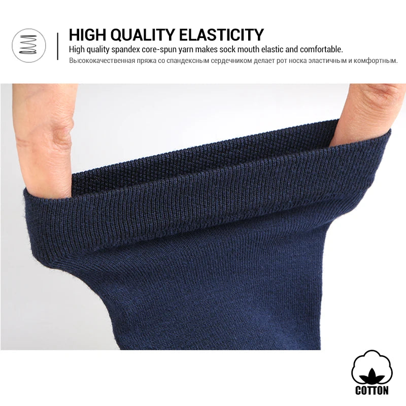 HSS 5/10 Pairs Men's Cotton Blend Socks Black Business Men Socks Soft Breathable Summer Winter for Male Socks Plus Size (6.5-14) Pi-Mart