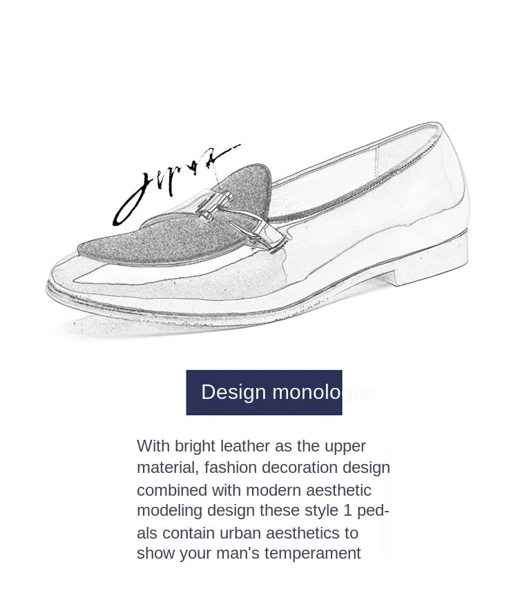 Patent Leather Loafers Men Dress Shoes Leather Italian Oxford Shoes for Men Wedding Dress Formal Slip on Shoes Men Office 2026 Pi-Mart