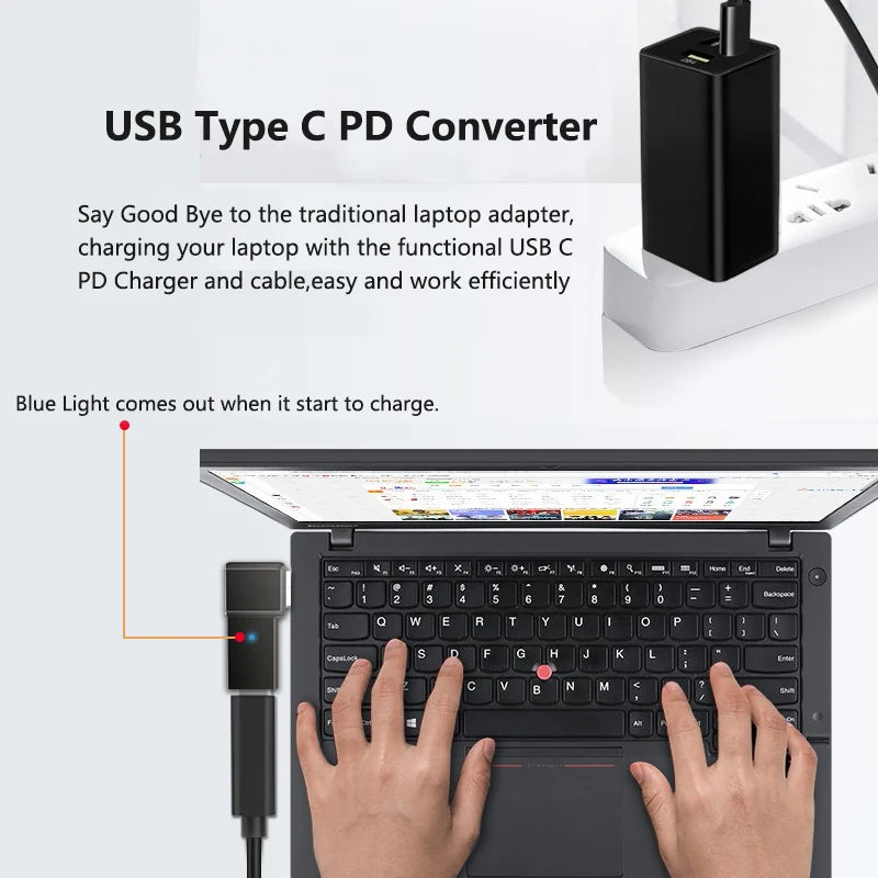 100W USB Type C Fast Charging Adapter Plug Connector Universal USB C Laptop Charger Converter for Dell Asus Hp Acer Lenovo Pi-Mart