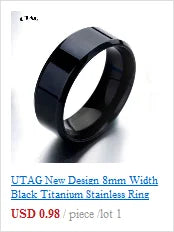 UTAG  Fashion Black/White Ceramic Crystal Wedding Rings Jewelry For Women Girls Rose Gold Stainless Steel Bohemia Rin Pi-Mart
