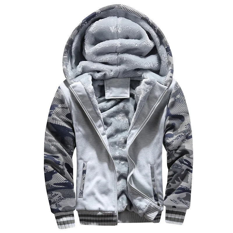 Men's Jacket Camouflage Thicken Winter Jackets for Men Fleece Long Sleeve Coat Man Casual Hoodies Streetwear Men's Coats Pi-Mart