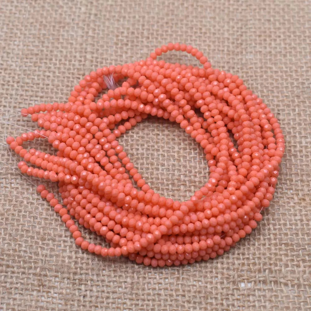 Yanqi 2 3 4mm Rondell Austria Faceted Crystal Beads Round Glass Beads Loose Spacer Beads for Jewelry Making DIY Pi-Mart