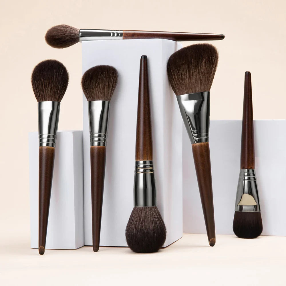 OVW Natural Goat Hair Makeup Brushes Set Professional Kit brocha maquillaje pedzle do makijazu blending smudging brush shader Tri Light Beauty