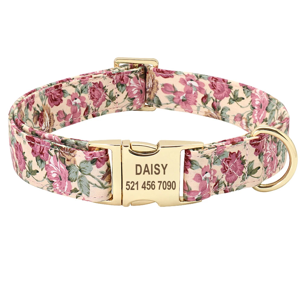 Personalized Dog Accessories Collar Nylon Printed Pet Puppy Collar Dog ID Collars Free Engraved ID for Small Medium Large Dogs Pi-Mart