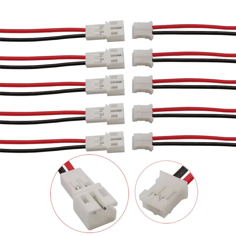 5Pair PH2.0 2Pin JST Wire Connectors Pitch 2.0mm JST 2P Micro Male Plug Female Jack DIY Electrical Cable Adapter 10/15/ 20CM Pi-Mart